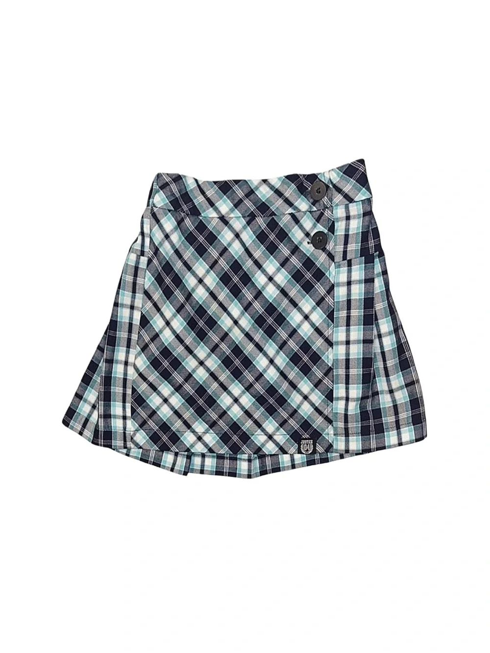 JUSTICE Girl's Blue Plaid Skirt With Shorts Underneath Small 7/8